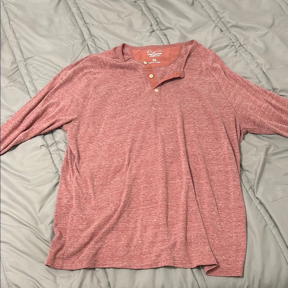 Lucky Brand Red Long Sleeve Tee